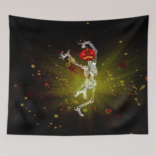 Item preview, Vintage Pumpkin Scene Halloween Classic with skull designed and sold by Faust-design.