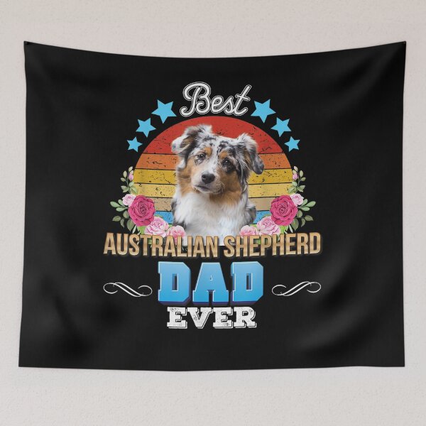 Item preview, Best Dog Dad Ever Australian Shepherd Floral Father Day designed and sold by vivanbess.