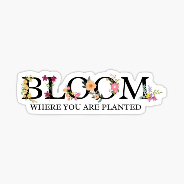 Bloom Where You Are Planted Floral Sticker