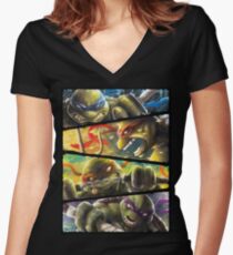 TMNT - Turtle Power Women's Fitted V-Neck T-Shirt