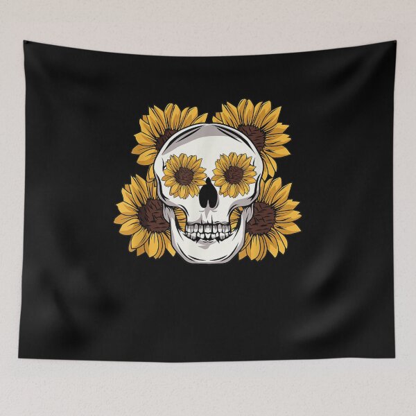 Item preview, Skull Sunflower Floral Flowers Gift designed and sold by vivanbess.