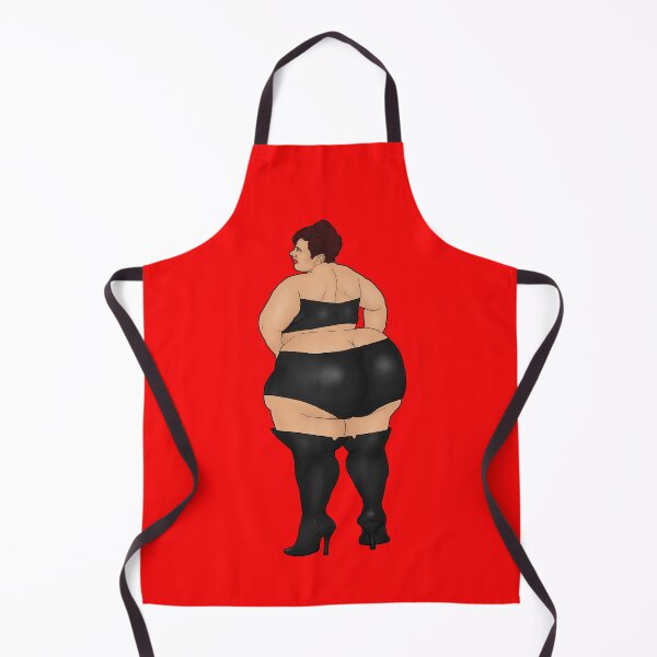 Artikelvorschau, BBW mit riesigen Hintern im schwarzen Lack-Outfit entworfen und verkauft von PinUpsandPulp.