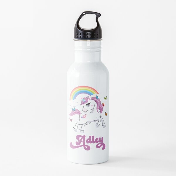 A For Adley - Adley, Rainbow Unicorn Water Bottle