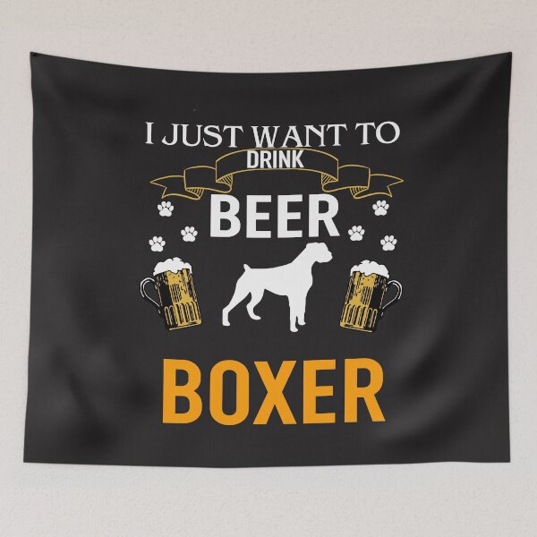 Item preview, I Just Want To Drink Beer Hang With My Boxer Shirt designed and sold by NormaEng.