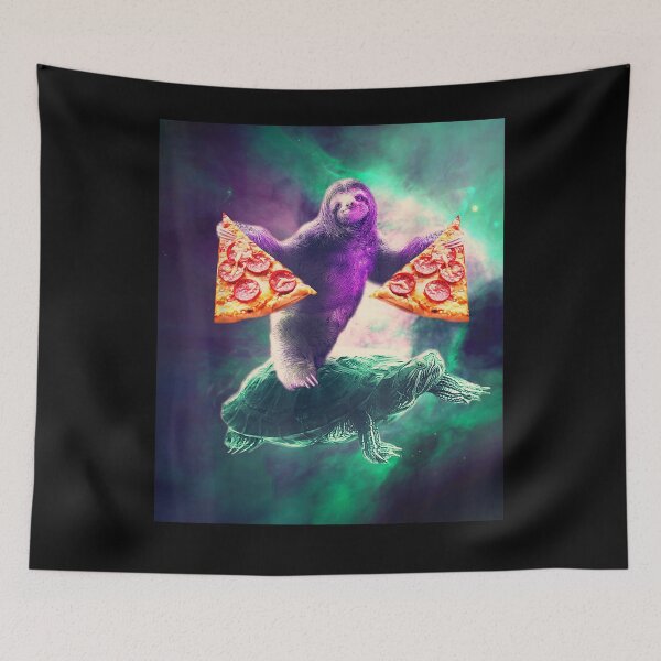 Item preview, Sloth With Pizza On Turtle designed and sold by vivanbess.