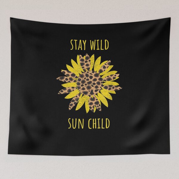 Item preview, Stay Wild Sun Child Sunflower Leopard designed and sold by vivanbess.