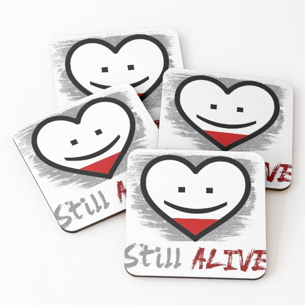 Item preview, "Still Alive" Heart Broken Smile In Pain Love Art White designed and sold by anjanaartz.