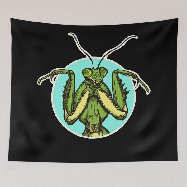 Item preview, Shrugging Mantis Bug Illustration - BLACK BACKGROUND designed and sold by Holly Danielle.