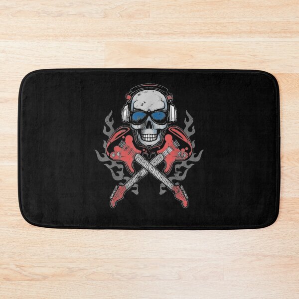 Item preview, Vintage Skeleton Scary Skull Rock Musician Guitarist Guitar designed and sold by vivanbess.