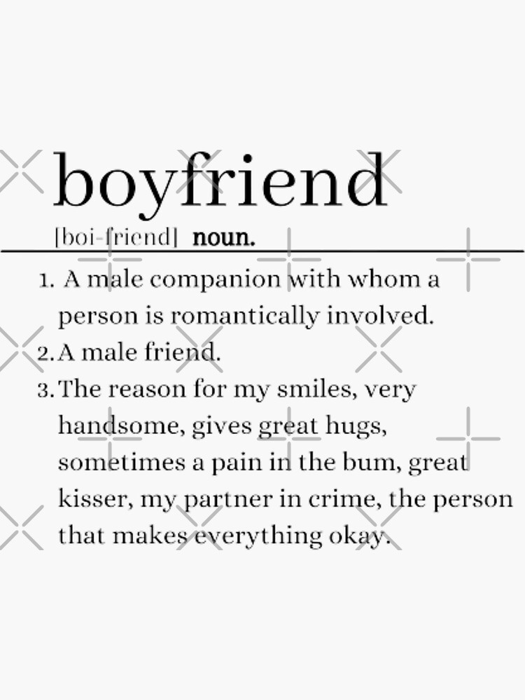 "Boyfriend Definition " Sticker by TaesStudios Redbubble