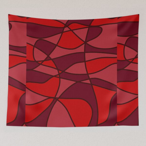Item preview, Red Berry Abstract Art Geometric Shapes Lines Art Print Pattern designed and sold by hopecope.