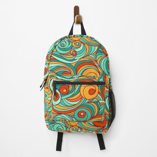 Item preview, Vibrant Colorful Abstract Multicolor Lines and Swirls Pattern -  Orange, Red, Teal Wavy Lines designed and sold by silviaol.