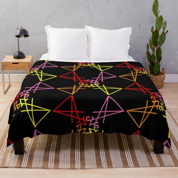 Item preview, Colorful Lucifer Sigil Love Square Pattern designed and sold by AlasAHintStudio.