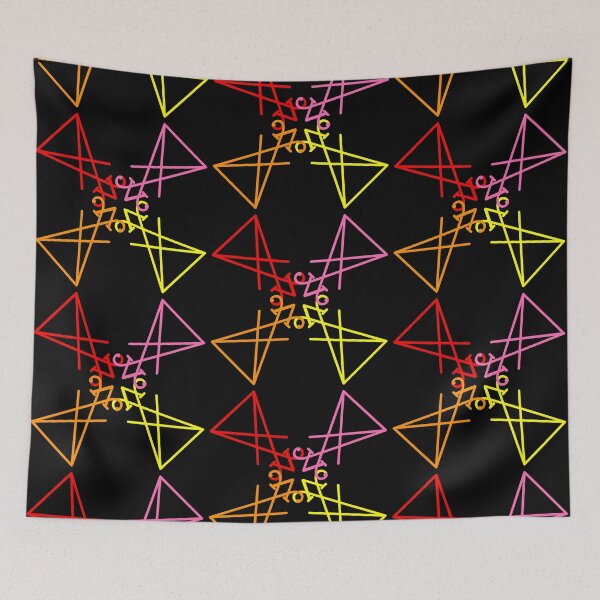 Item preview, Colorful Lucifer Sigil Love Square Pattern designed and sold by AlasAHintStudio.