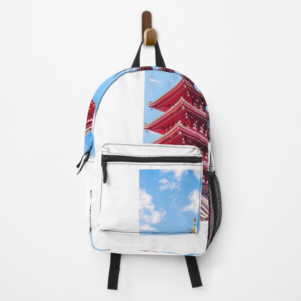 Item preview, Japanese Red Beautiful Wooden Temple Tower With A Bright Blue Sky designed and sold by AidenChen.