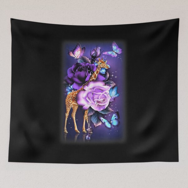 Item preview, Love Magical Giraffe Purple Roses Flower Butterfly Gift designed and sold by patsa4.