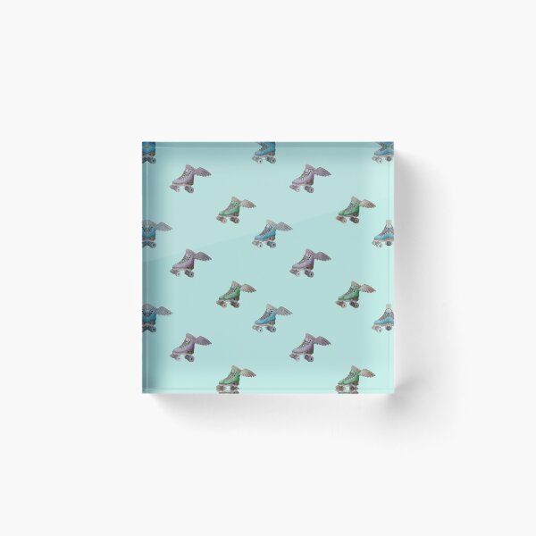 Artikelvorschau, fliegender Rollschuh Sticker Pack (Aqua Hintergrund) entworfen und verkauft von -Lily-Anne-.
