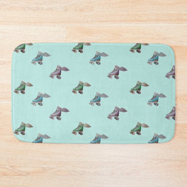 Artikelvorschau, fliegender Rollschuh Sticker Pack (Aqua Hintergrund) entworfen und verkauft von -Lily-Anne-.