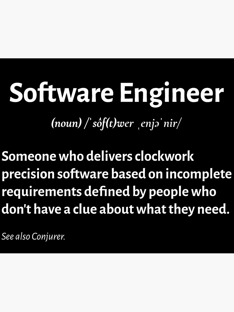 "Software Engineer Fun Definition" Poster for Sale by wardrobefun Redbubble