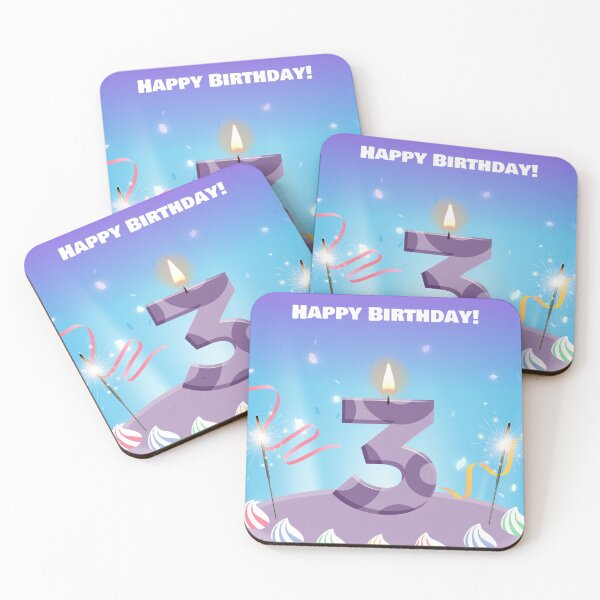 Item preview, Happy Birthday 3 years old funny card and gear designed and sold by glitchman2.