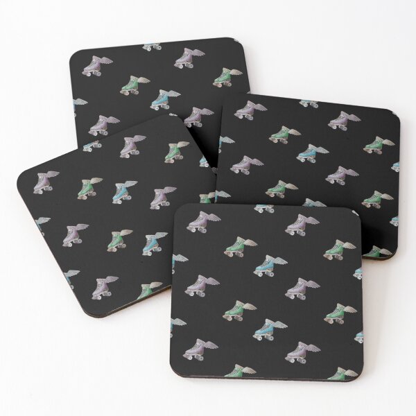 Item preview, flying roller skate sticker pack (black background) designed and sold by -Lily-Anne-.
