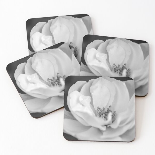 Item preview, Close up white flower petals in black and white designed and sold by James-Cole.
