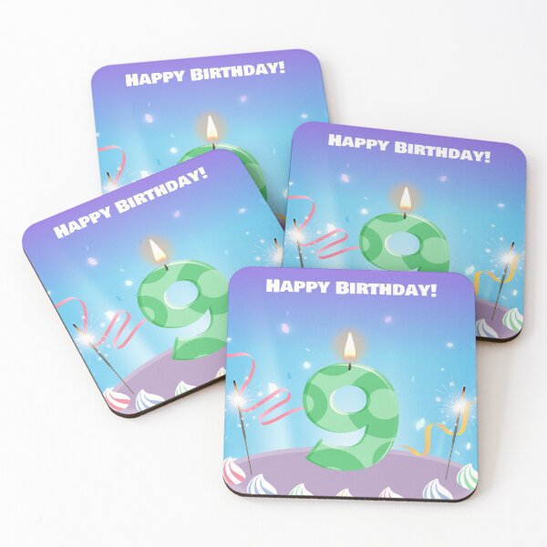 Item preview, Happy Birthday 9 years old funny card and gear designed and sold by glitchman2.