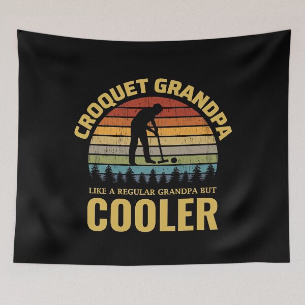 Item preview, Croquet Grandpa Outdoor Vintage Retro Sunset designed and sold by CuteDesigns1.