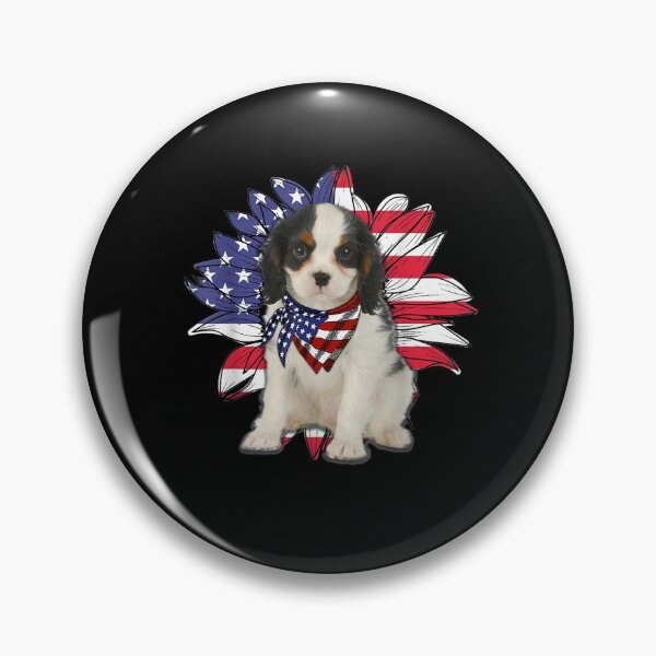 Item preview, Girasol Bandera Americana Cavalier King Chales Spaniel Perro designed and sold by nancyholly.
