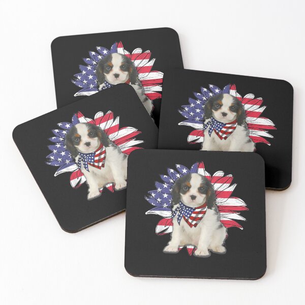 Item preview, Girasol Bandera Americana Cavalier King Chales Spaniel Perro designed and sold by nancyholly.
