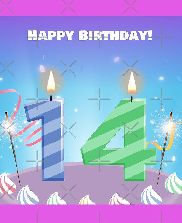 Happy Birthday 14 years old funny card and gear Happy Birthday 14 years old funny card and gear