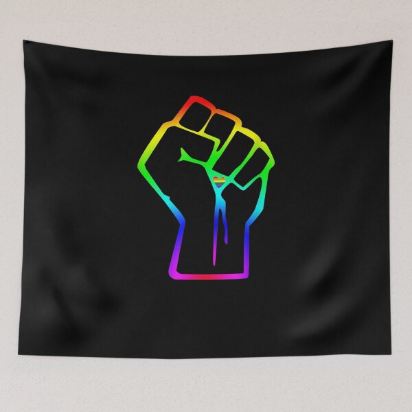 Item preview, Resistance Fist Gay Pride Rainbow Flag designed and sold by nancyholly.