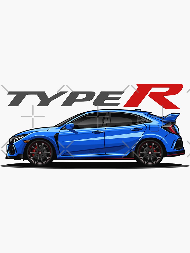 Pegatina for Sale con la obra «Civic Type R (azul)» de JioojiProject ...
