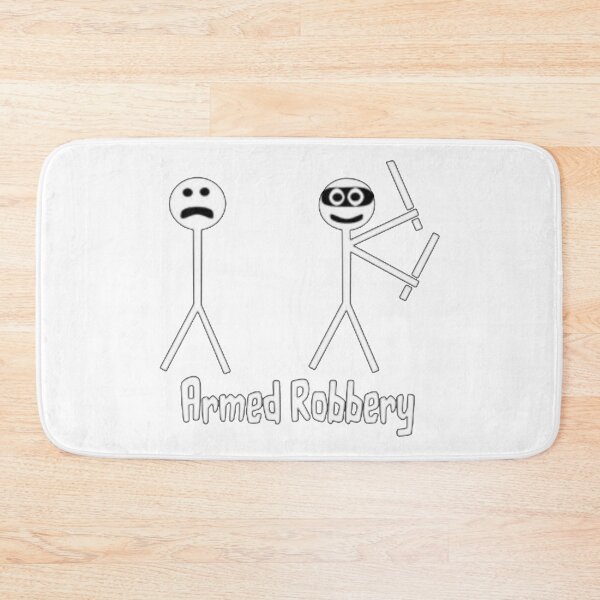 Item preview, Armed Robbery Robber Stick Figure Stick Man Printed Funny designed and sold by DibbaDesigns.