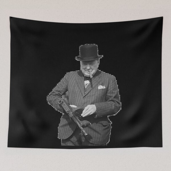 Item preview, Winston Churchill With Tommy Gun European Hero  designed and sold by quicktees.