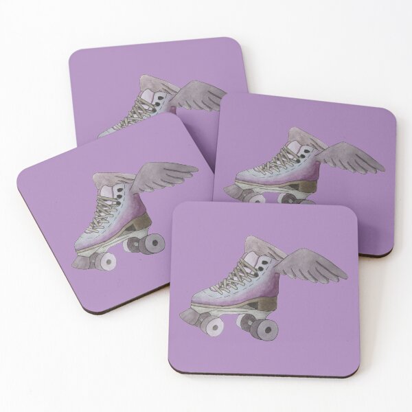 Item preview,  purple roller skate with wings (purple background) designed and sold by -Lily-Anne-.