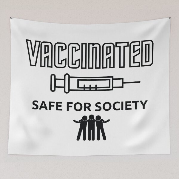 Item preview, Vaccinated Safe for Society Black on White - Typography designed and sold by AlinaOz.