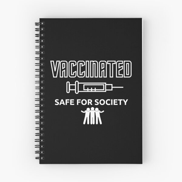 Item preview, Vaccinated Safe for Society White on Black  - Typography designed and sold by AlinaOz.