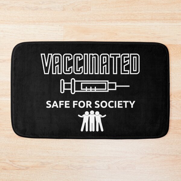 Item preview, Vaccinated Safe for Society White on Black  - Typography designed and sold by AlinaOz.