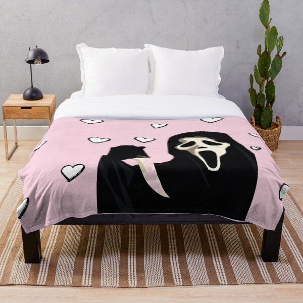Pink GhostFace Throw Blanket