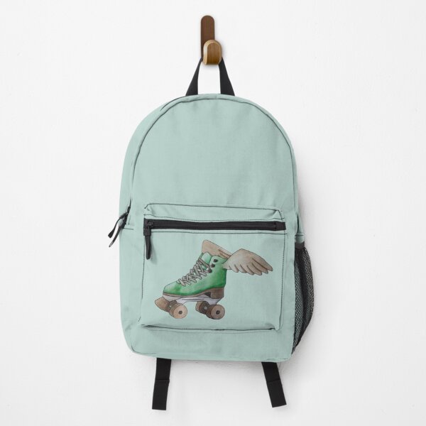 Item preview, Green roller skate with wings ( colored background) designed and sold by -Lily-Anne-.