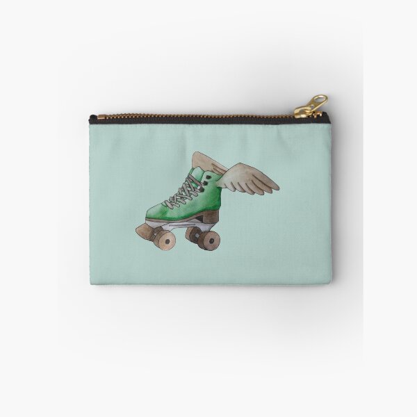 Item preview, Green roller skate with wings ( colored background) designed and sold by -Lily-Anne-.