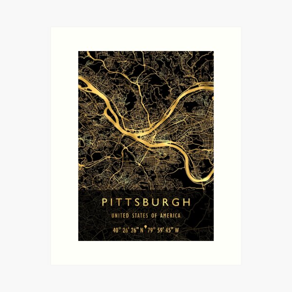 Artikel-Vorschau von PITTSBURGH KARTE USA, designt und verkauft von hatimelhag.