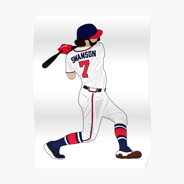 Art, Dansby Swanson Atlanta Braves Baseball Print Poster Wall Art 18x24