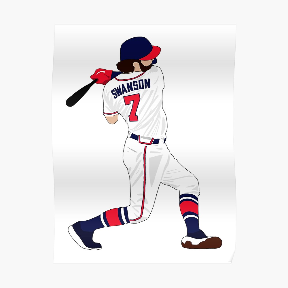 Dansby Swanson Sticker for Sale by artanddesignK