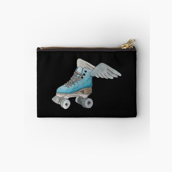 Item preview, Blue roller skate with wings (black background) designed and sold by -Lily-Anne-.
