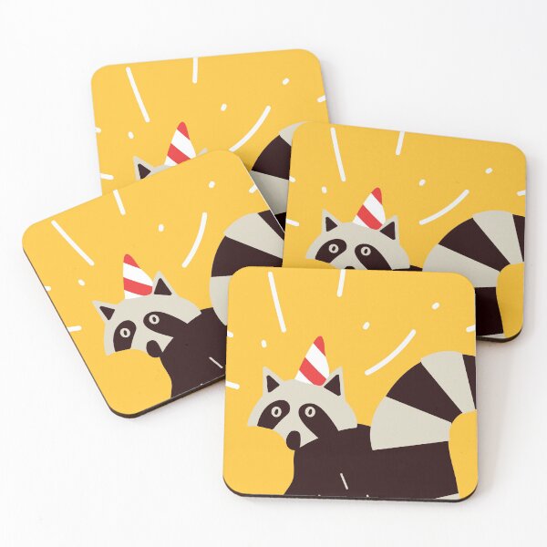 Item preview, Smart Raccoon with party hat designed and sold by Ruwans.
