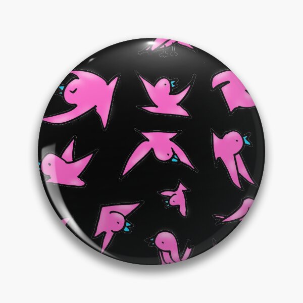 Item preview, Flock of pink birds with blue beaks happily chirping and flying designed and sold by davidscohen.