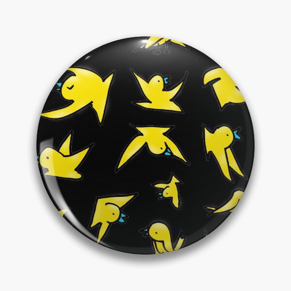 Item preview, Flock of yellow birds with blue beaks happily chirping and flying designed and sold by davidscohen.