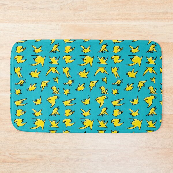 Item preview, Flock of yellow birds with blue beaks happily chirping and flying designed and sold by davidscohen.
